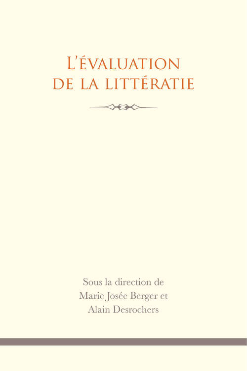 Book cover of L’ Évaluation de la littératie (Éducation)