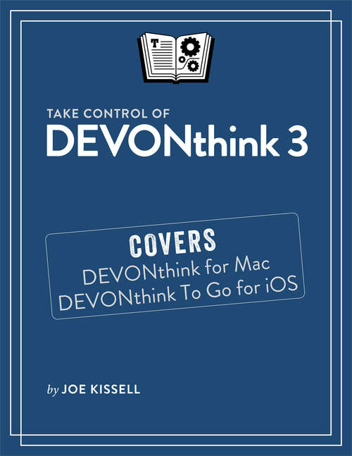 Book cover of Take Control of DEVONthink 3