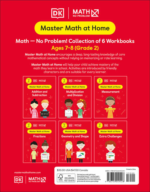 Book cover of Math - No Problem! Collection of 6 Workbooks, Grade 2 Ages 7-8 (Master Math at Home)