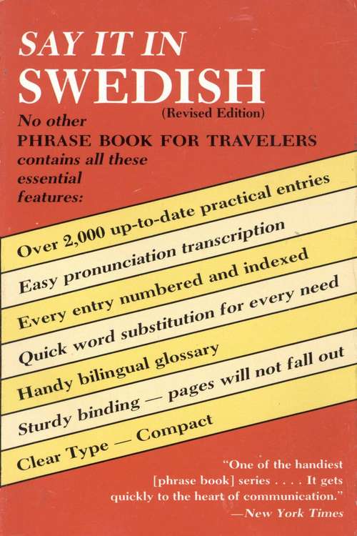 Book cover of Say It in Swedish (Dover Language Guides Say It Series)