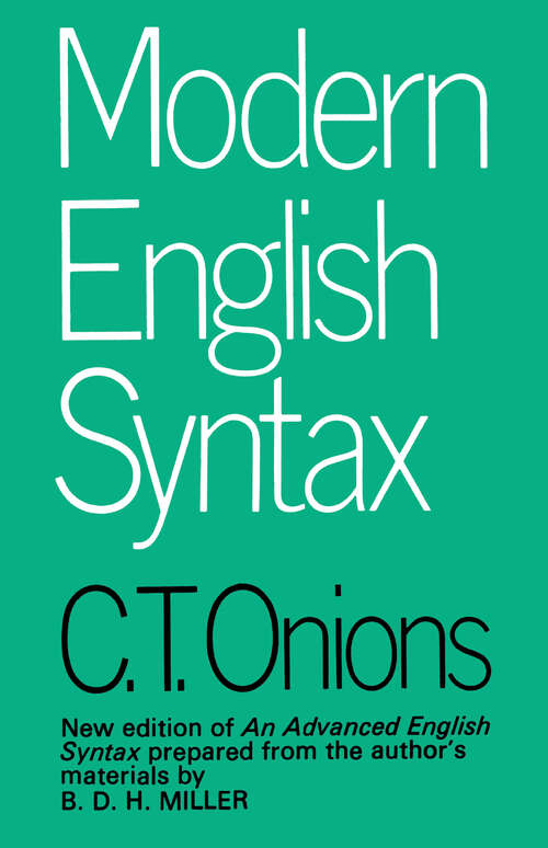 Book cover of Modern English Syntax (7)