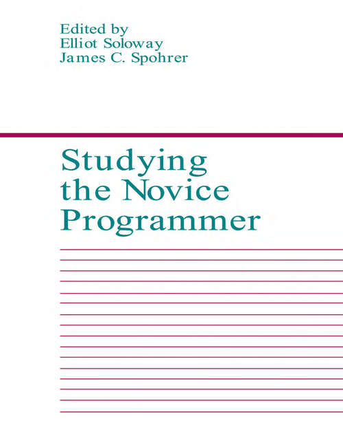 Studying the Novice Programmer (Interacting with Computers Series)