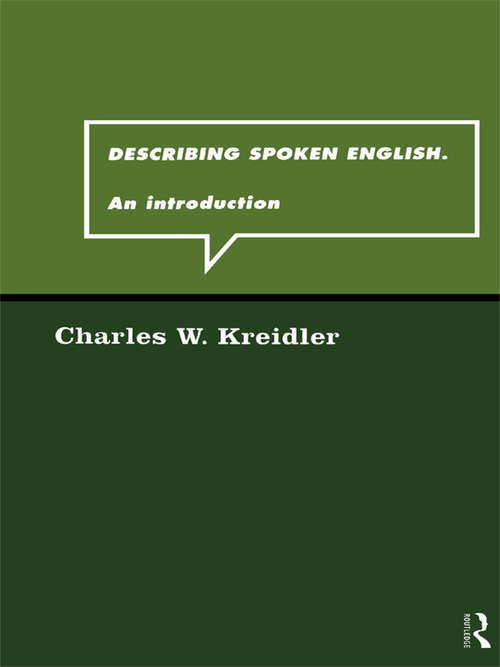 Book cover of Describing Spoken English: An Introduction