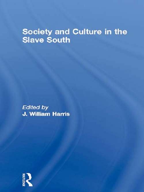Society and Culture in the Slave South (Rewriting Histories)