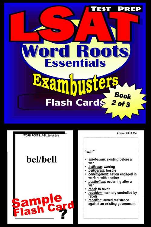 Book cover of LSAT Test Prep Flash Cards: Word Roots Essentials (Exambusters LSAT Workbook: 2 of 3)