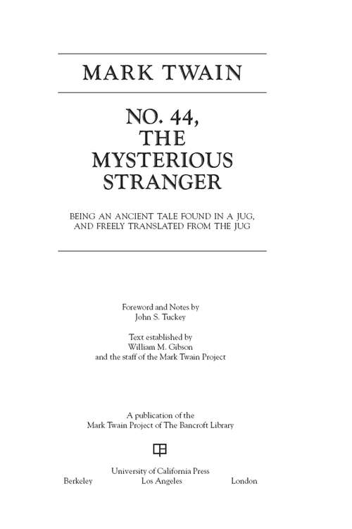 Book cover of No. 44, The Mysterious Stranger