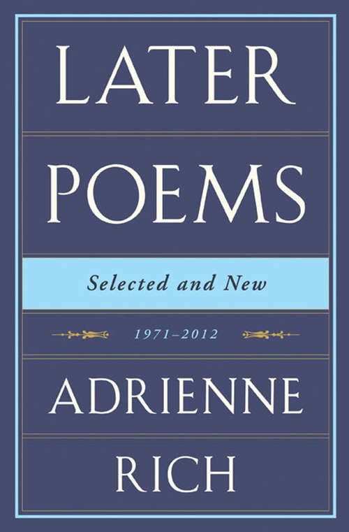Book cover of Later Poems: 1971-2012