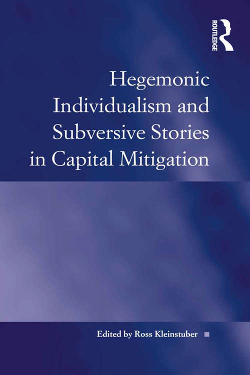 Book cover of Hegemonic Individualism and Subversive Stories in Capital Mitigation