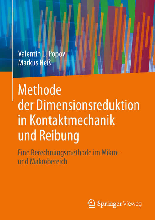 Book cover of Methode der Dimensionsreduktion in Kontaktmechanik und Reibung