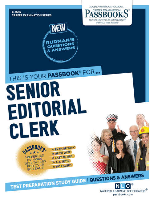 Book cover of Senior Editorial Clerk: Passbooks Study Guide (Career Examination Series)