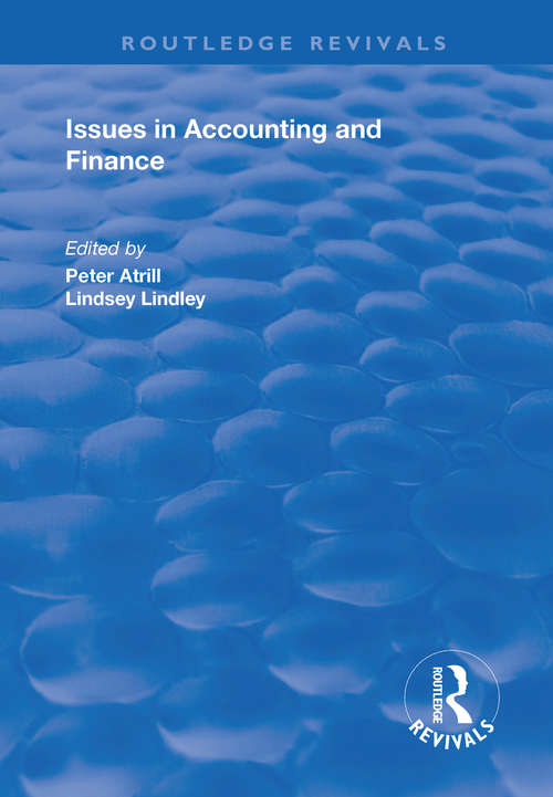Issues in Accounting and Finance (Routledge Revivals)