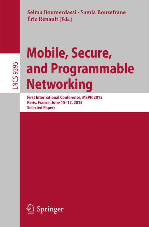 Book cover of Mobile, Secure, and Programmable Networking