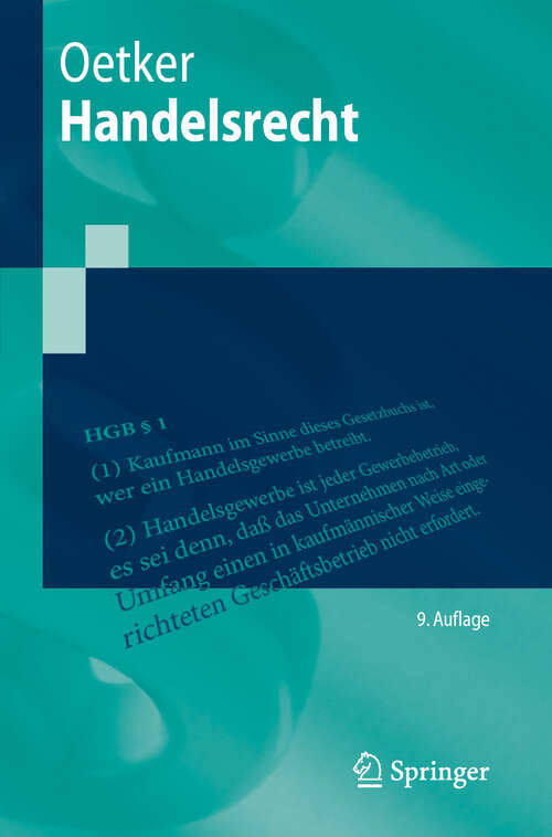 Book cover of Handelsrecht (9. Auflage 2025) (Springer-Lehrbuch)