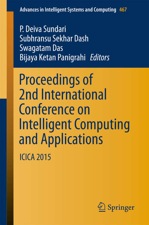 Proceedings of 2nd International Conference on Intelligent Computing and Applications