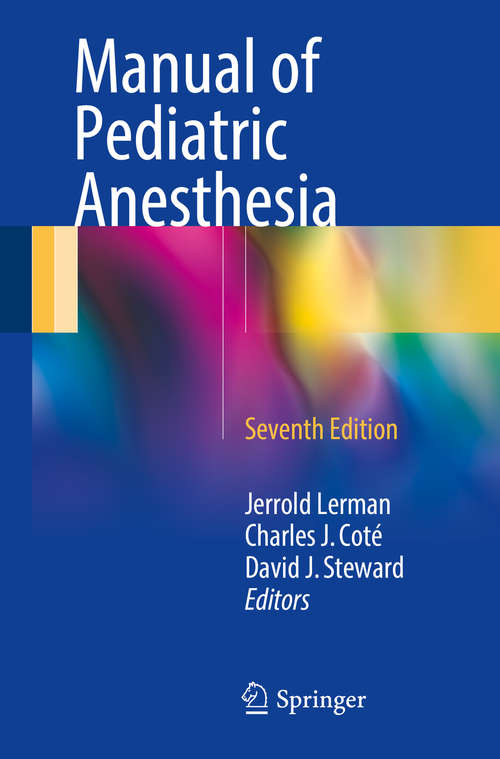 Book cover of Manual of Pediatric Anesthesia