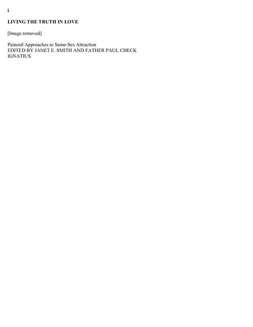 Book cover of Living The Truth In Love: Pastoral Approaches To Same Sex Attraction