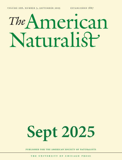 Book cover of The American Naturalist, volume 206 number 3 (September 2025)