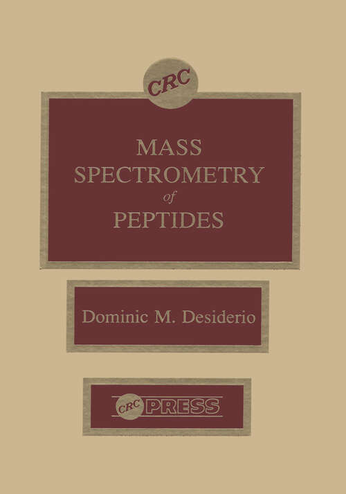 Book cover of Mass Spectrometry of Peptides (1)