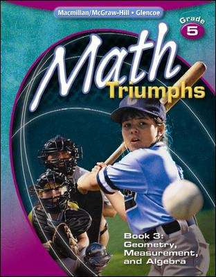 Book cover of Math Triumphs, Book 3: Geometry, Measurement, and Algebra, Grade 5