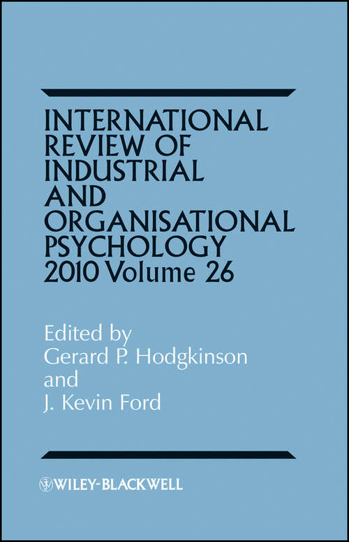 Book cover of International Review of Industrial and Organizational Psychology, 2012
