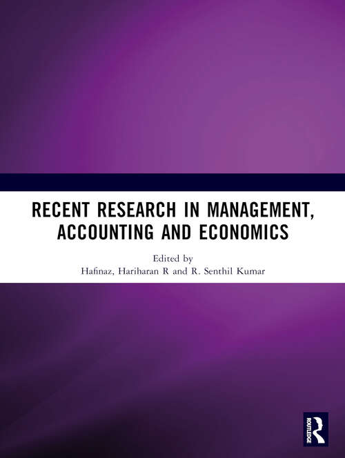 Book cover of Recent Research in Management, Accounting and Economics (RRMAE) (1)