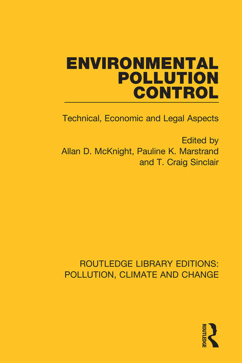 Book cover of Environmental Pollution Control: Technical, Economic and Legal Aspects