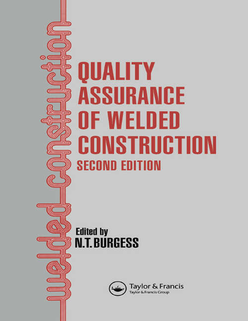 Book cover of Quality Assurance of Welded Construction (2)