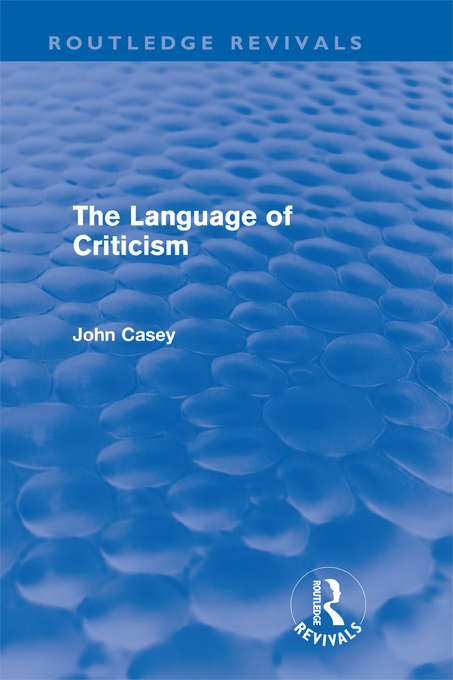 The Language of Criticism