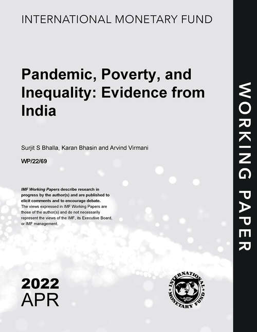Book cover of Pandemic, Poverty, and Inequality: Evidence from India (Imf Working Papers)