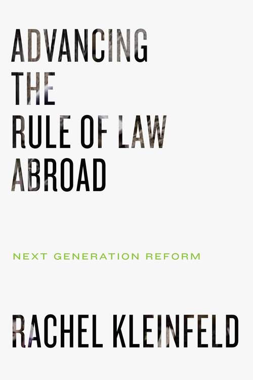 Book cover of Advancing the Rule of Law Abroad