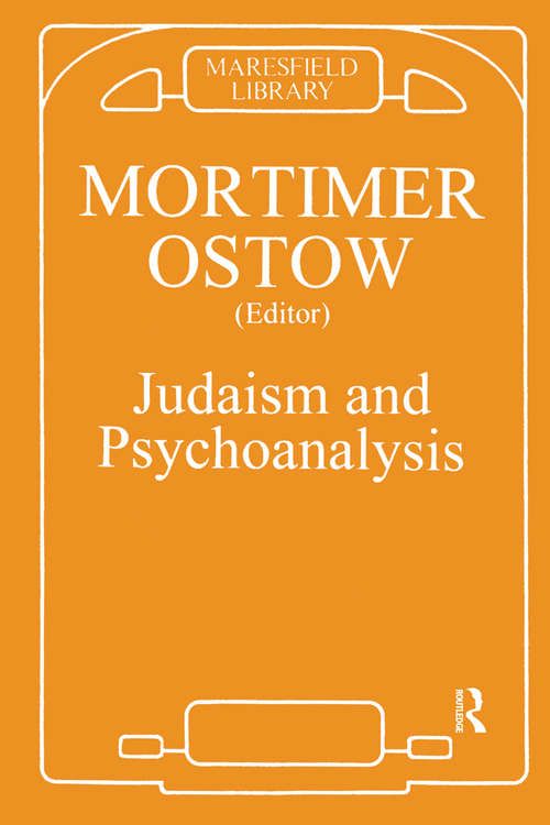 Book cover of Judaism and Psychoanalysis