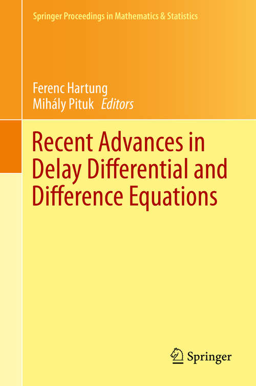 Book cover of Recent Advances in Delay Differential and Difference Equations