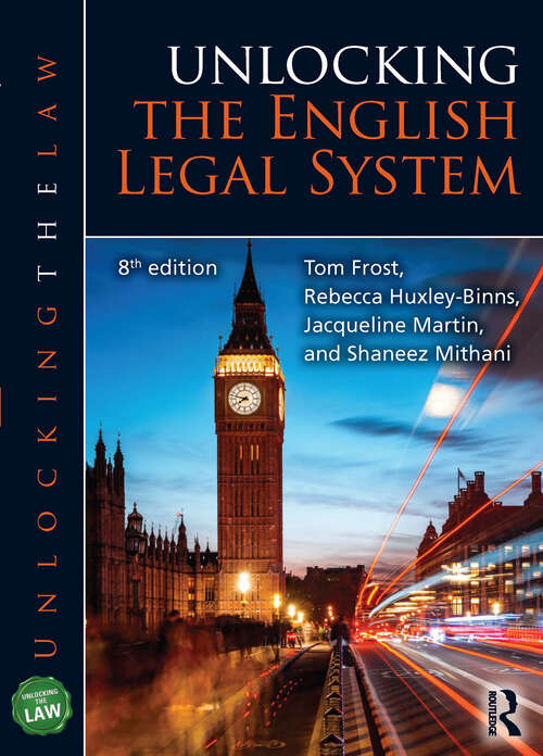 Book cover of Unlocking the English Legal System (8) (Unlocking the Law)