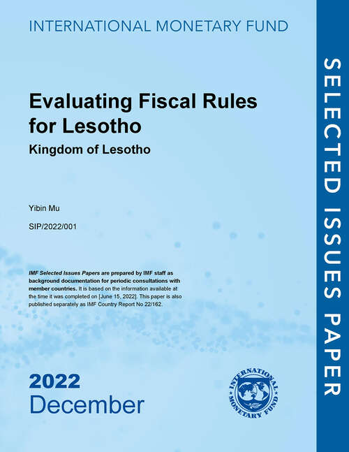 Book cover of Evaluating Fiscal Rules for Lesotho: Kingdom Of Lesotho