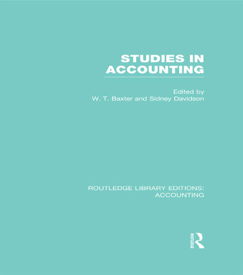 Studies in Accounting (Routledge Library Editions: Accounting)
