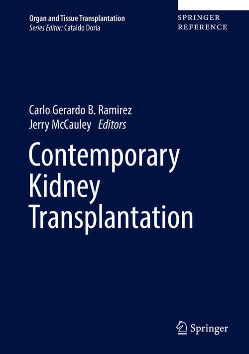 Book cover of Contemporary Kidney Transplantation (Organ and Tissue Transplantation)