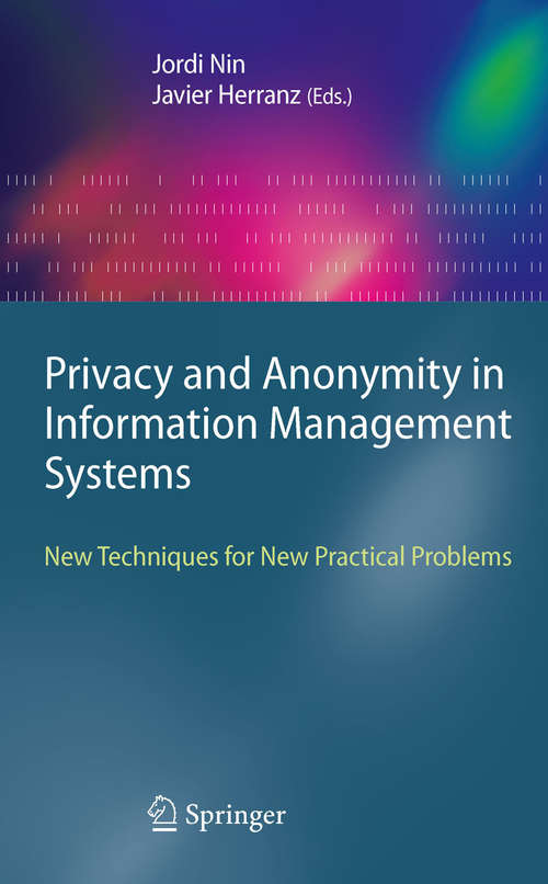 Book cover of Privacy and Anonymity in Information Management Systems