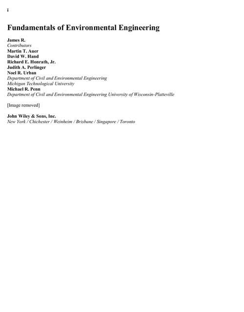 Book cover of Fundamentals Of Environmental Engineering