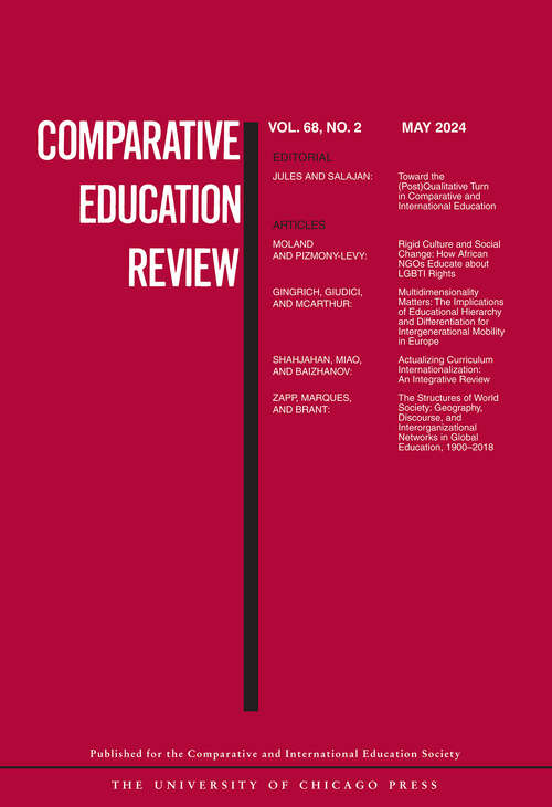 Book cover of Comparative Education Review, volume 68 number 2 (May 2024)