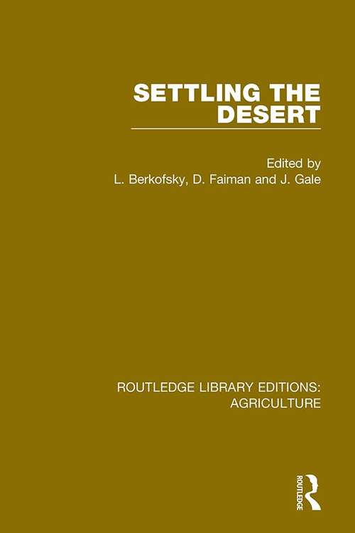 Cover image of Settling the Desert