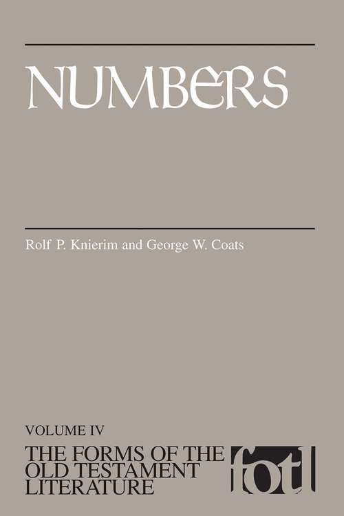 Book cover of Numbers (The Forms of the Old Testament Literature)