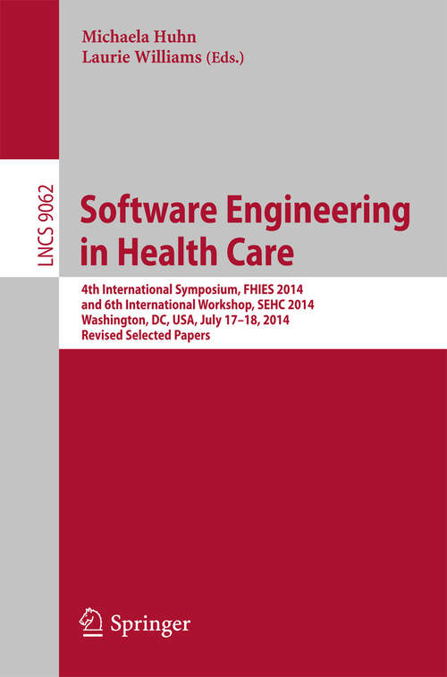 Book cover of Software Engineering in Health Care