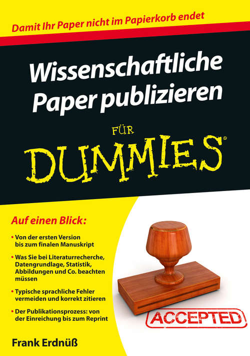 Book cover of Wissenschaftliche Paper publizieren für Dummies
