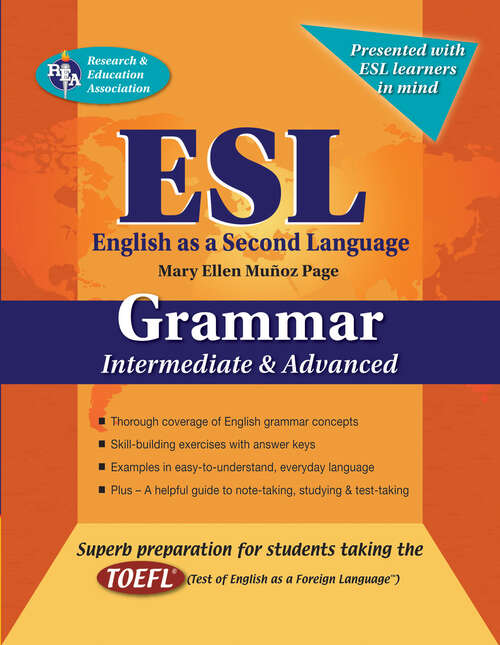 Book cover of ESL Intermediate/Advanced Grammar (English As A Second Language Ser.)