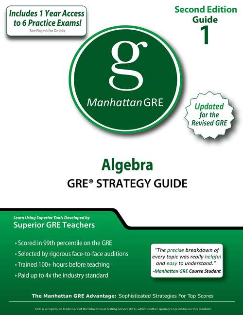 Book cover of Algebra GRE Preparation Guide, 2nd Edition