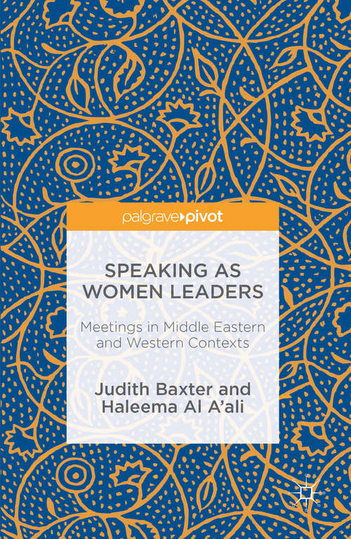 Book cover of Speaking as Women Leaders