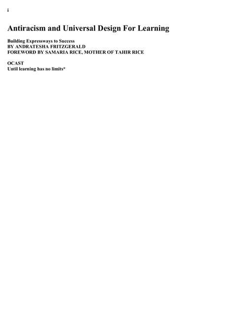 Book cover of Antiracism and Universal Design for Learning: Building Expressways to Success