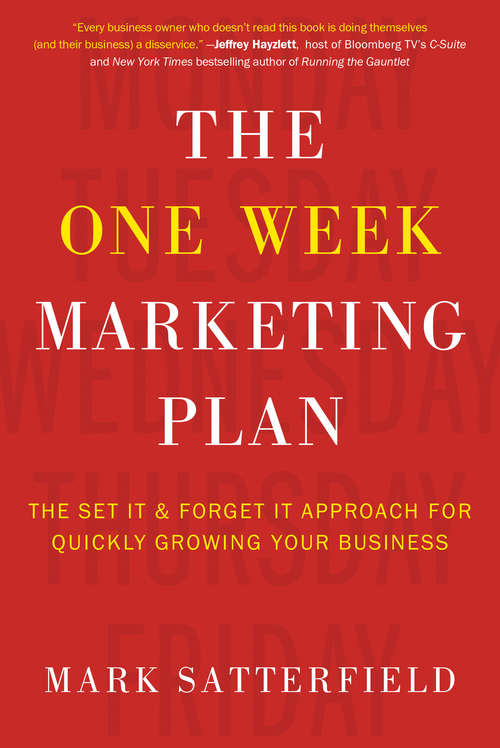 Book cover of The One Week Marketing Plan