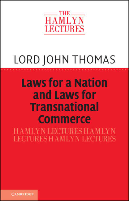 Book cover of Laws for a Nation and Laws for Transnational Commerce (The Hamlyn Lectures)