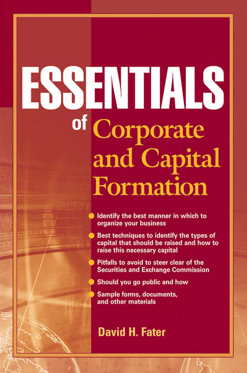 Book cover of Essentials of Corporate and Capital Formation